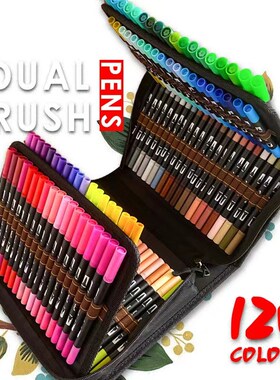Watercolor Art Markers Brush Pen Dual Tip Fineliner Drawing