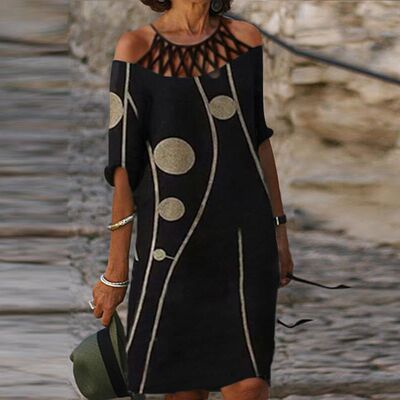 ndy Print  Summer Hollow Out Women Sexy Party Tunic Halter