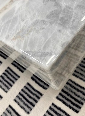 客厅天然大理石摆件底座高低展示台装饰墩子高端别墅酒店会所花架