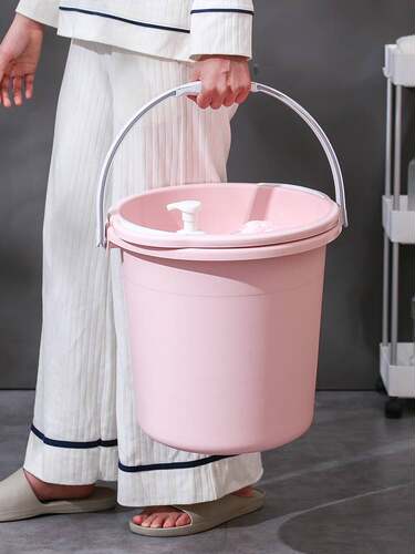 Portable thickened astic bucket household water storage fo