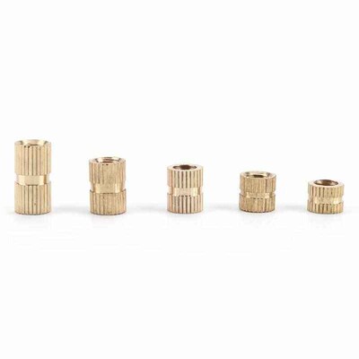 140pcs M6 Nuts Cylinder Knurled Threaded Round Insert Embedd