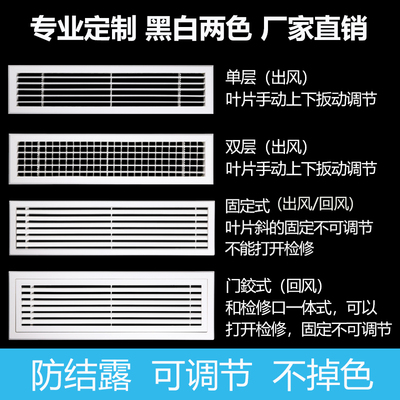 BS中央空调出风口百叶窗铝合金格栅通进回风口暖气罩检修口定制