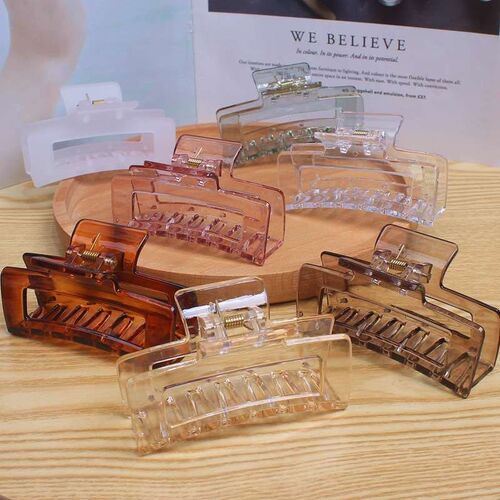 Transparent Color Grab Clip Back Head Hairpin Exquisite Hair