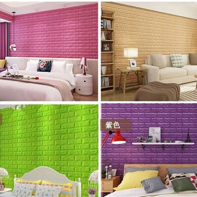 3D Brick Wall Stickers Wallpaper Decor Foam Waterproor壁纸