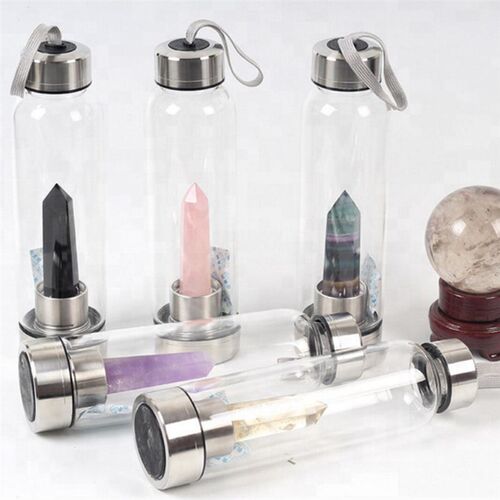 water bottle Drop Shipping Natural Crystal Point Healing Obe