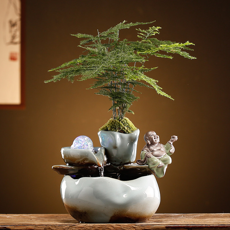 流水摆件创意家居水景办公室桌面开业礼品招财水车循环水客厅生财,家居饰品,装饰摆件,淘宝优惠券,粉丝福利购,淘宝优惠卷