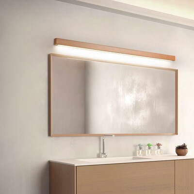 Nordic Minimalist Solid Wood Strip Wall Lamp Bedroom Bedside