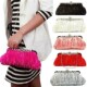 Small Evening Clutch Women Ladies Satin Bag Elegant Crystal
