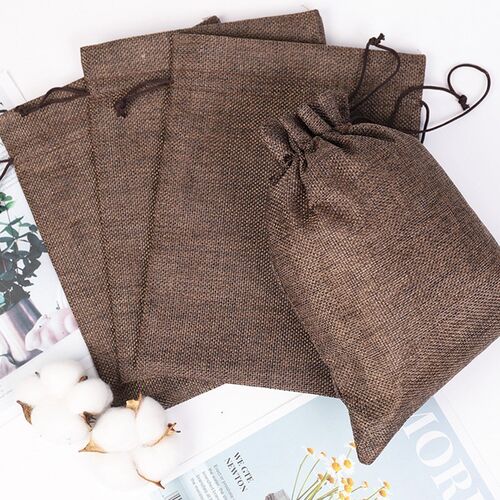 Handmade Linen Storage Package Bag Drawstring Bag Small Coi
