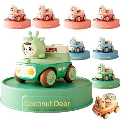 1-10pcs Face Change Inertia Mini Train Toys Car Vehicle For