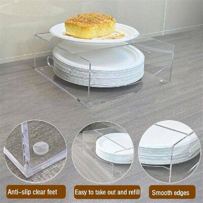 Picnic Paper Plate Organizer Acrylic Paper Plate Dispenser