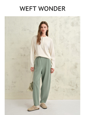 WEFT WONDER 2026年早春新款复古亨利领长袖上衣