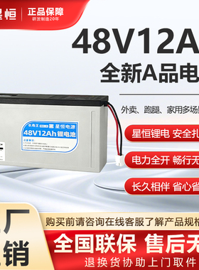星恒48v12ah锂电池电动自行车专用电瓶雅迪/爱玛电池全新正品原装