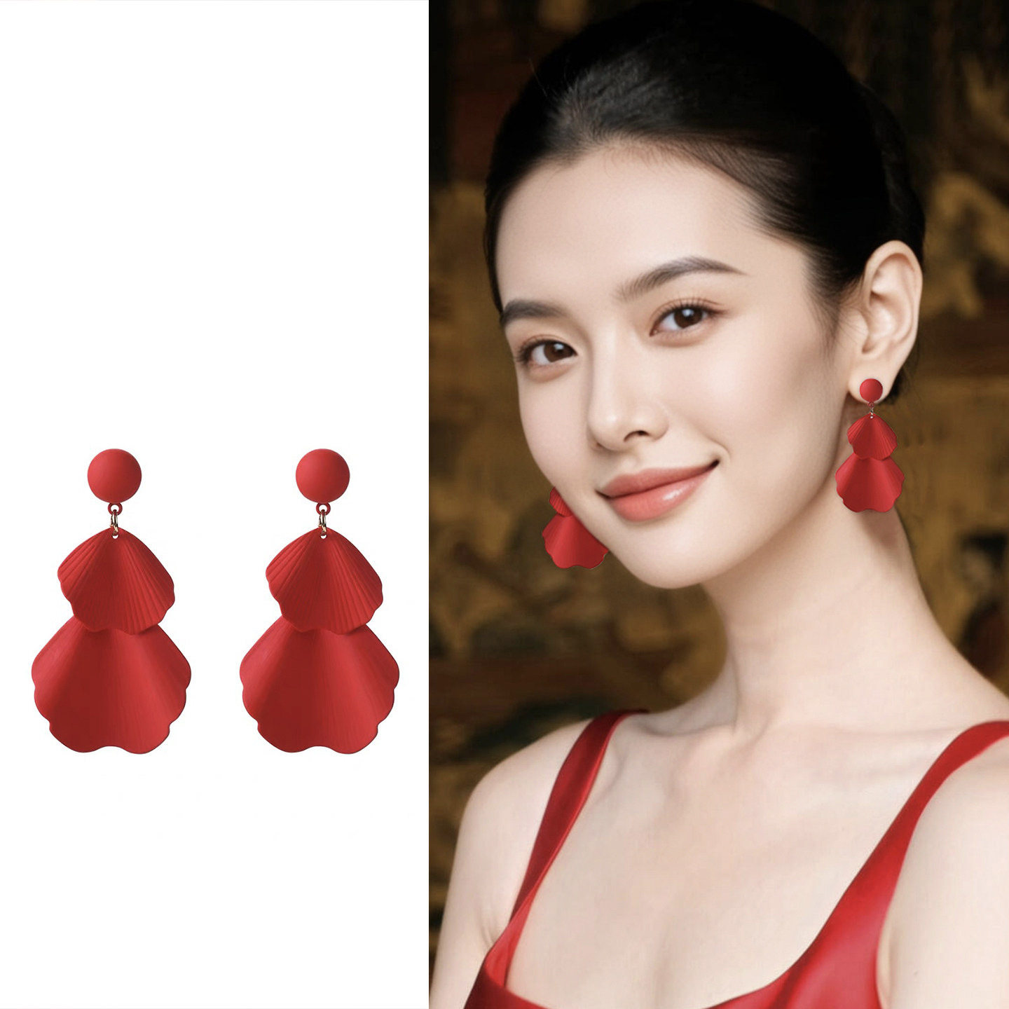 银针喷漆花瓣流苏耳钉港风复古气质时尚百搭耳环设计感小众耳饰女,饰品/流行首饰/时尚饰品新,银饰耳饰,淘宝优惠券,粉丝福利购,淘宝优惠卷