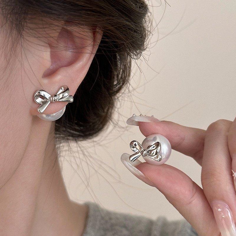 真金电镀银针结珍珠耳钉法式复古气质耳环轻奢高级感耳饰,饰品/流行首饰/时尚饰品新,银饰耳饰,淘宝优惠券,粉丝福利购,淘宝优惠卷