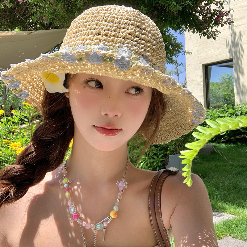 夏季田园风海边度假草帽女大帽檐草编渔夫帽可折叠帽子遮阳防晒帽,服饰配件/皮带/帽子/围巾,防晒帽,淘宝优惠券,粉丝福利购,淘宝优惠卷