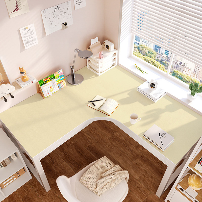 异形书桌垫皮革卡通护眼拐角L型转角桌垫弧形电脑办公桌面保护垫