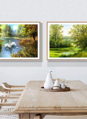 风景装饰画田园风格餐厅饭厅挂画客厅沙发背景墙壁卧室床头酒店画