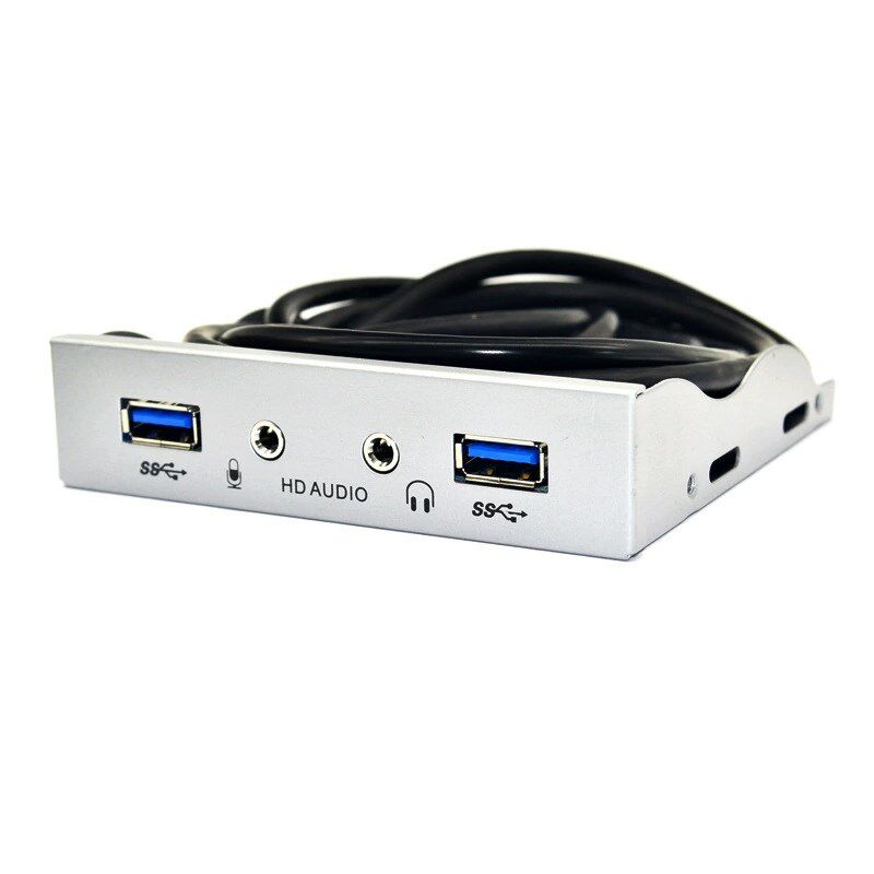 3.5寸19PIN转USB3.0面板HD-AUDIO软驱位音频前置面板USB3.0