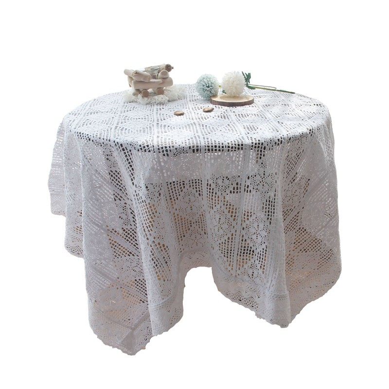 白色棉麻蕾丝桌布台布钩针镂空布艺茶几布餐桌垫盖巾隔热桌垫定制,居家布艺,桌布,淘宝优惠券,粉丝福利购,淘宝优惠卷