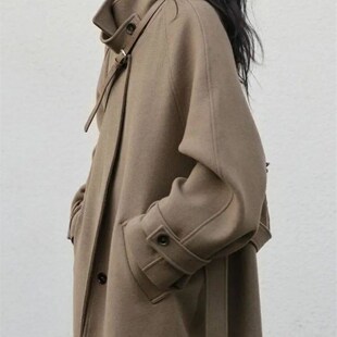 Winters Woolen Coats Elegant Lace-up Wool Outwear Women Sol