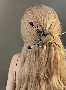 Vintage Rose Hair s Hairwear for Women Simple Flower Black R