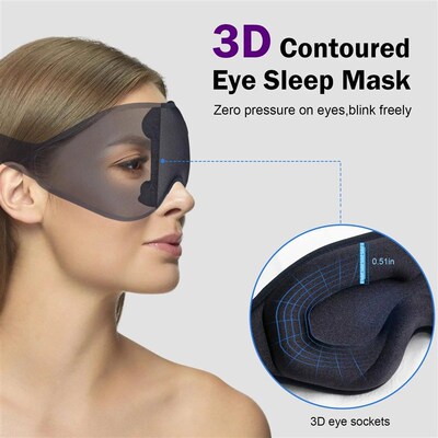 3D Sleep Mask Blindfold Sleeping Aid Eye Mask Soft Memory Fo