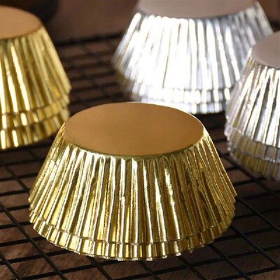 80Pcs Aluminum Foil Cups Cupcake Liners Muffin Paper Cake