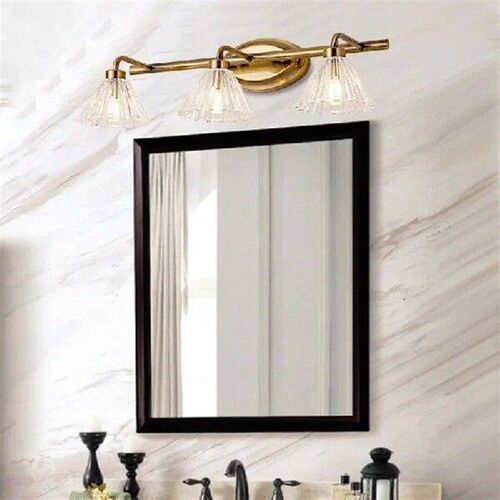 Vintage Led Wall Light Bronze Clear Lampshade Wall Lamp