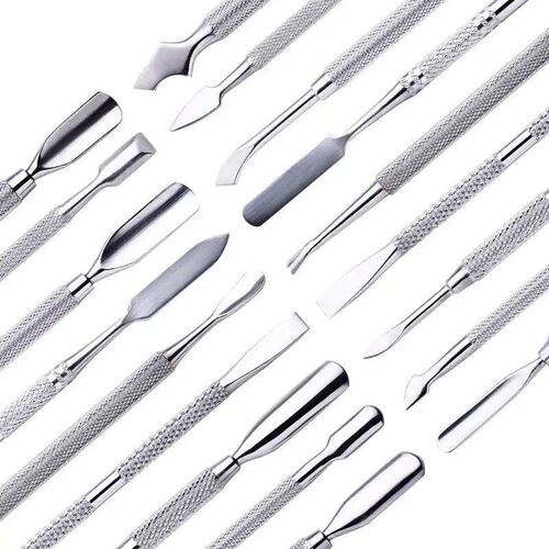 1pcs Double-ended Stainless Steel Cuticle Pusher Dead Skin P