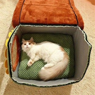 Sweet Cat Bed Warm Pet Tent Cosy Kitten Lounger Cushions