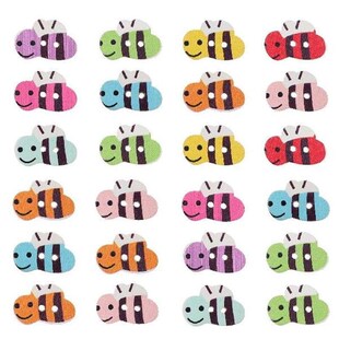 200 Pcs Wooden Bee Buttons Decorative Fabric for Sewing
