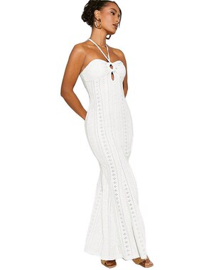 2025tk Womens Hanging Neck Dress High Waist Slim-fit Elegan