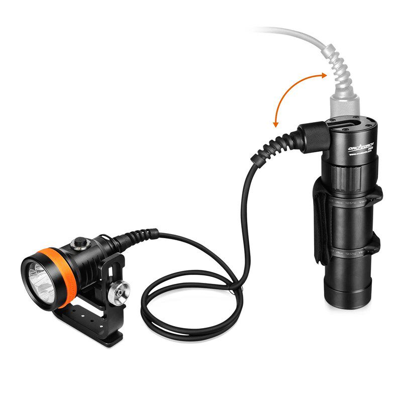 OrcaTorch D630 V2.0: 4000 Lumen Canister Dive Light with Goo