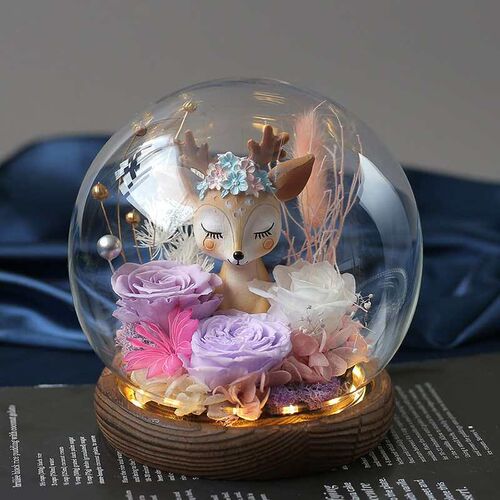 Eternal Flower Rose Glass Ornaments Exquisite Gift Box for G