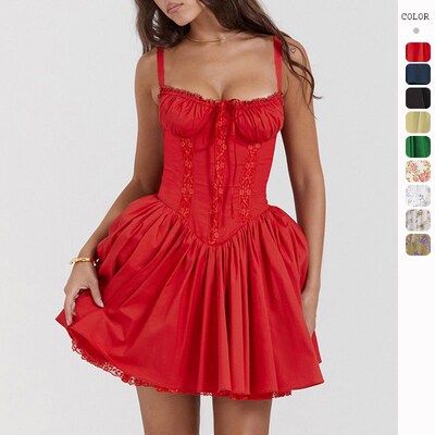 2025 Sexy Womens Lace Stitching Waist Sling Skirt For Women