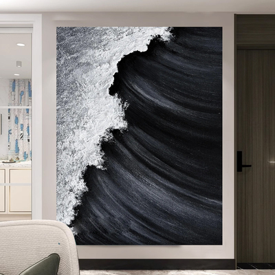 竖版极简黑白挂布个性床头卧室客厅墙布遮丑背景布背景墙装饰画布