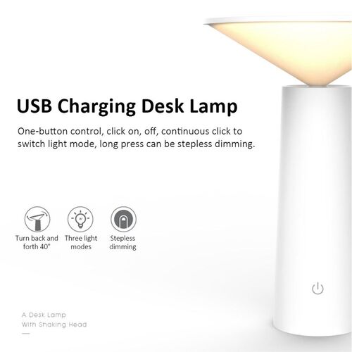 Bedroom Reading Desk Lamp Home Decor 40 Degree Rotation Dim