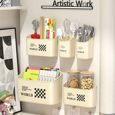 Magnetic suction refrigerator side wall mounted storage box