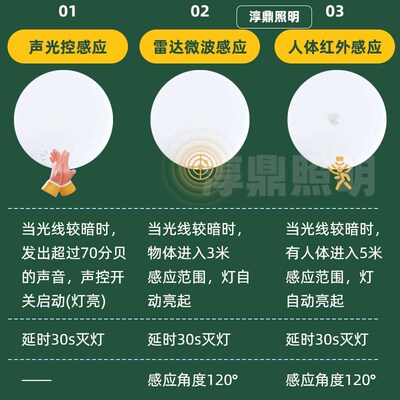 Infrared Led Human Body Sensor Lamp Three-proof Ceiling Lamp
