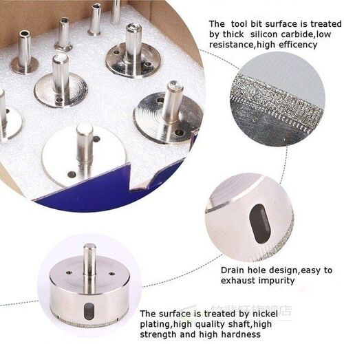 15pcs/set Ceramic Flower Pots Hole Drilling Bit Set Hole Dri