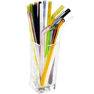 Glass Straw Creative Mirror Drinks Colorful Sucker Polish