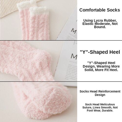 5 Pairs Women Thick Winter Warm Socks Fluffy Fuzzy Floor Sle