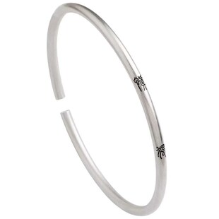 FOLKs Foot Silver  Retro Simple Silver Brlet Laser Ping An