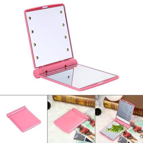 1 Pcs Double-sided LED Makeup Mirror Luminous Foldable Makeu
