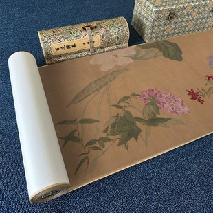 清 恽寿平 百花图卷古代工笔画花鸟画原版高清微喷复制装饰画临摹