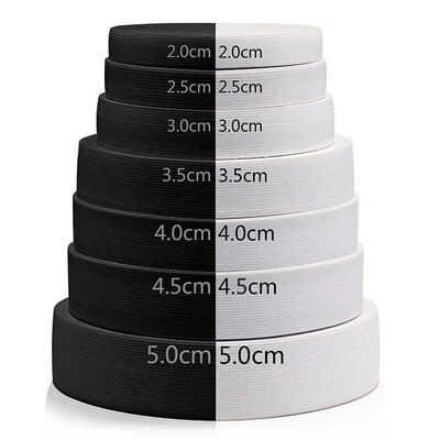 Width 15mm-60mm White Black Wide Elastic Band Flat Spandex B