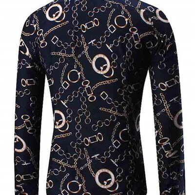 2022 Leopard Color Piece Men's Slim Shirt Autumn Casual