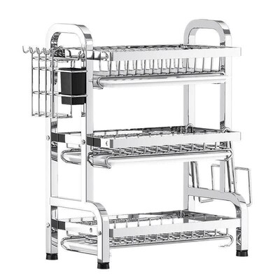 Stainless Steel Kitchen Organizer with Drying Rack, Plate Ho
