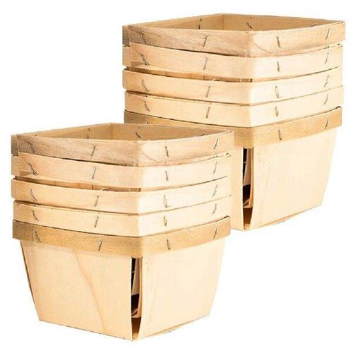 10 Pcs Storage Baskets Wood For Bread Desktop Small Picnics
